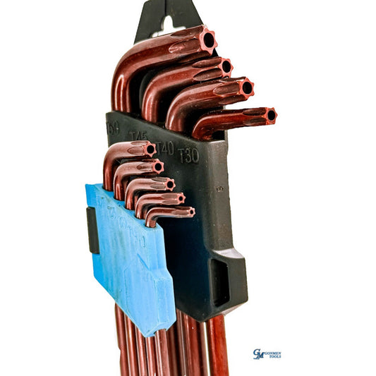 JUEGO DE LLAVES TORX 9 PZAS CON SEGURO 1 PZ